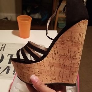 Black platform wedges